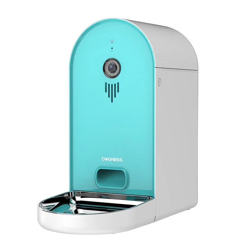Automatic pet feeder with remote monitoring in five colour options