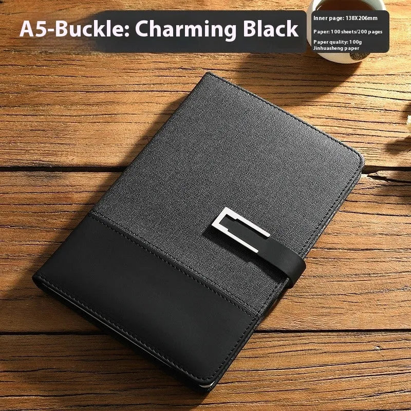 A5 soft leather business notebook in choice of colours with gift box packaging.