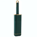 Blue, green, and white pet hair remover brush with double-sided head and storage base.