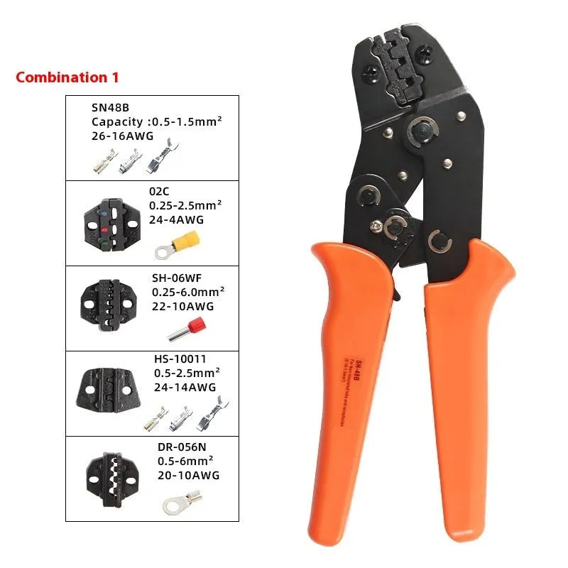 SN-48B portable terminal crimping pliers combination set with wire crimping tool and high carbon steel construction
