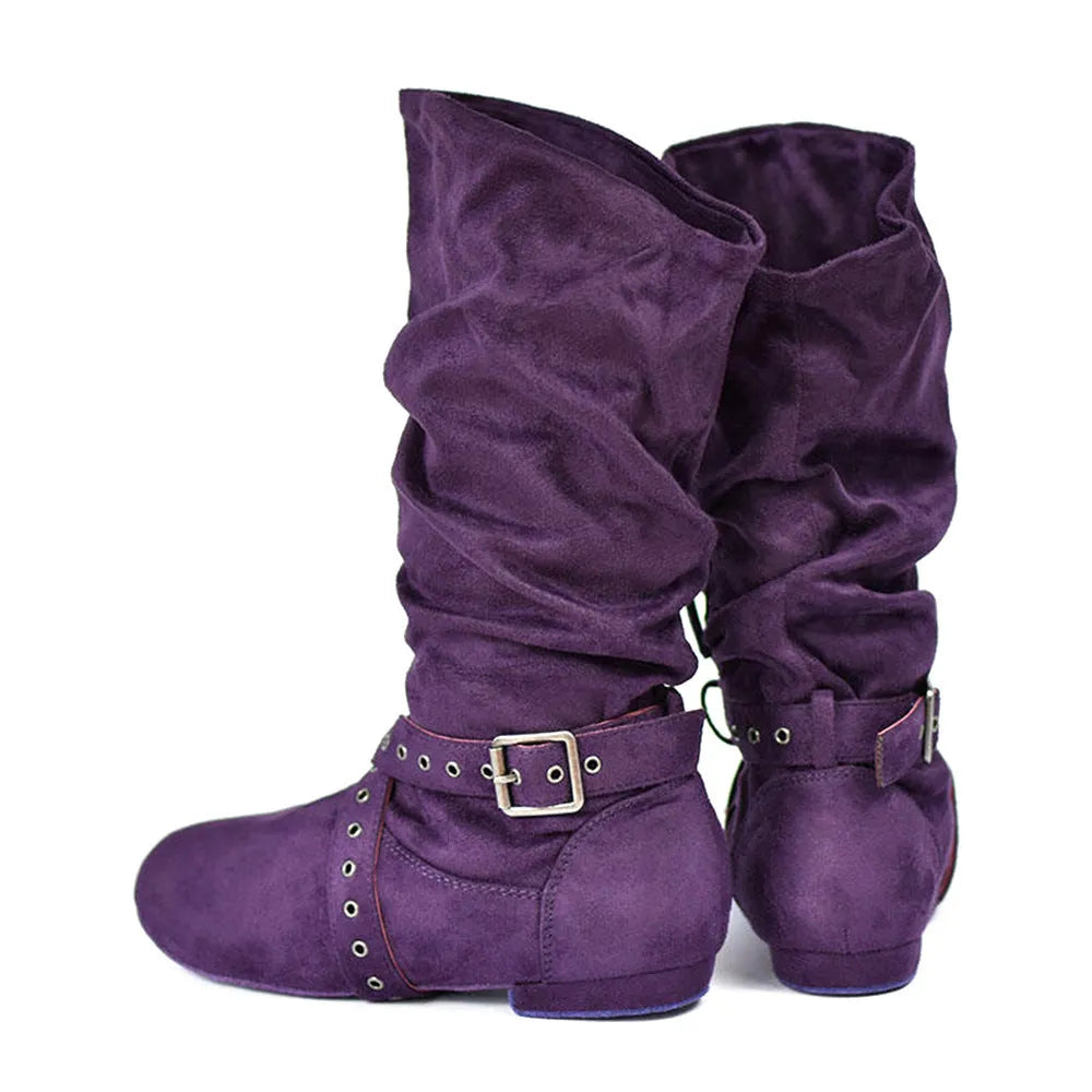 Ladies flat heel pointed toe canvas line dance boots in multiple colours