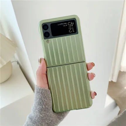 Samsung Z Flip3 ultra-thin flip phone case in PC material showing solid colour options
