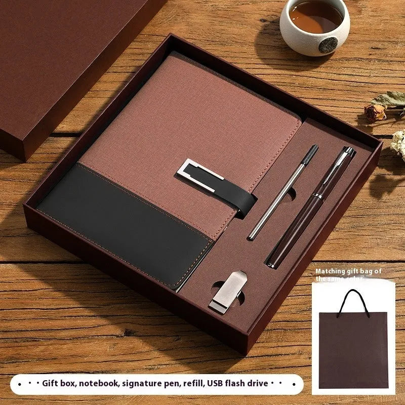 A5 soft leather business notebook in choice of colours with gift box packaging.