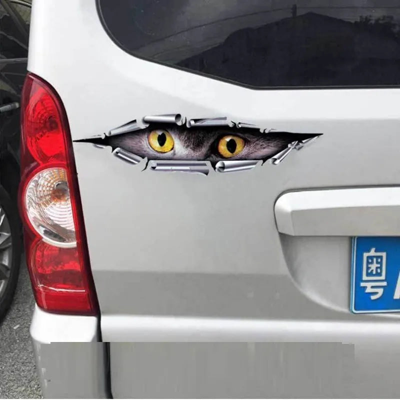 Tiger Eye Eagle Eye 3D car bumper sticker, 10x35 cm, HD transparent PVC adhesive.