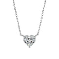Silver-coloured women's necklace with a heart-shaped copper pendant on a chain