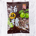 Assorted Chinese fruit flavoured hard candies: guava, plum sugar, and tangerine peel in separate bags.