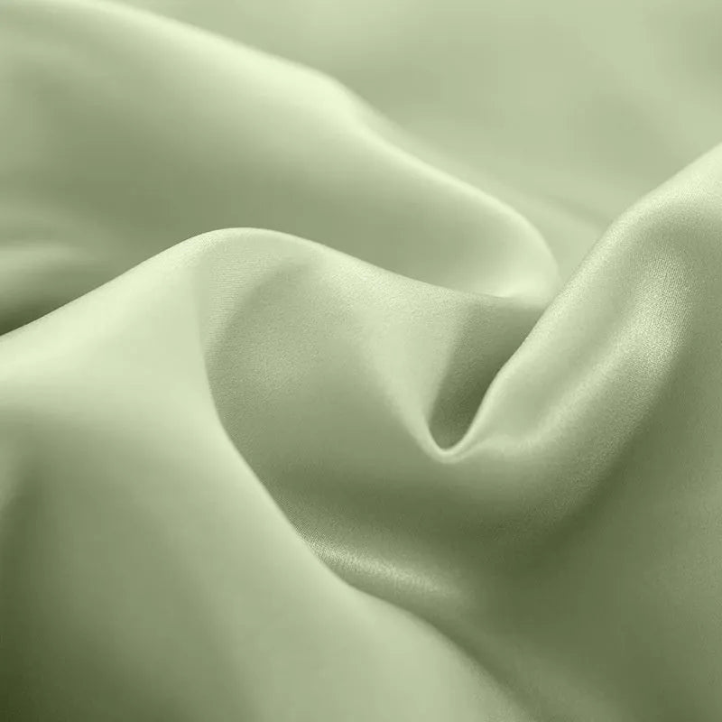 Silk duvet cover in bright brown colour showing double-sided plain weave construction