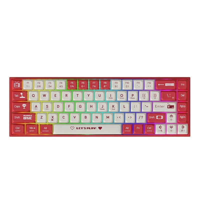 Mechanical gaming keyboard with wired USB cable and mixed colour keycaps