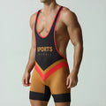 Men's quick-drying polyester sports vest jumpsuit in solid colour