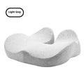 Memory foam office chair cushion in solid colour showing light grey, black and green options