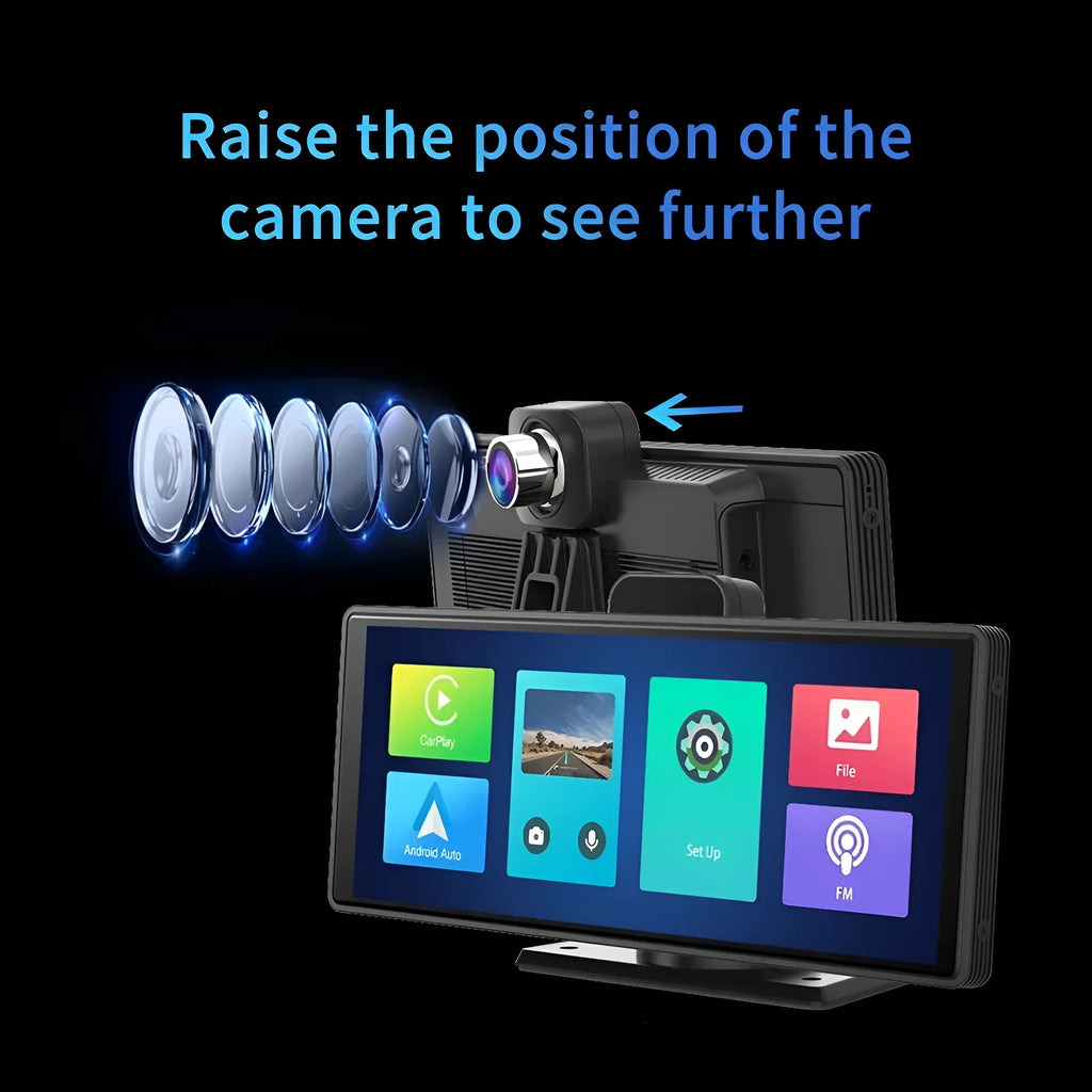 12-inch touch screen car DVR unit with front and rear cameras for vehicle recording