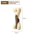 Cowhide and nylon bone grinding rod dog chew toy in small and large foodie bones sizes