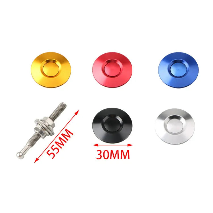 30mm silver aluminium button-type car engine cover lock with screw and nut