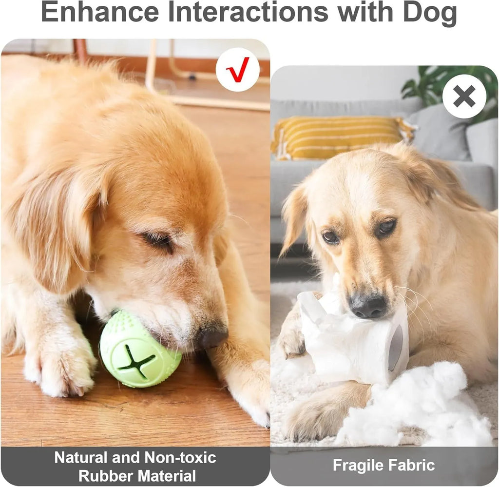 Blue natural rubber bone-shaped dog chew toy for aggressive chewers and dental care.