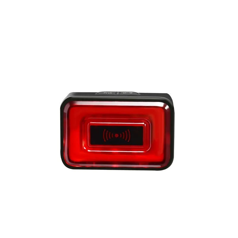 Radar detection bicycle taillight with double bracket mount showing dimensions 59.0×39.5×28.5mm