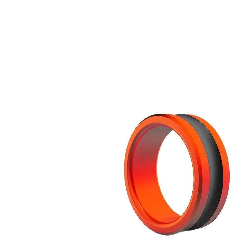 Orange and silver alloy fishing hand guard tool with non-slip grip surface for hook removal