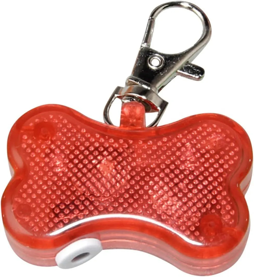 LED bone-shaped glowing pendant for pet collars in multiple colour options