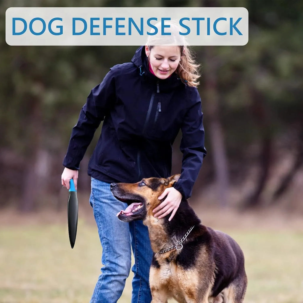 Blue handled dog break stick training tool with nylon construction measuring 35 cm