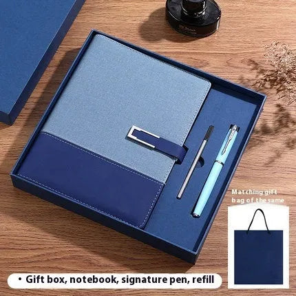 A5 soft leather business notebook in choice of colours with gift box packaging.