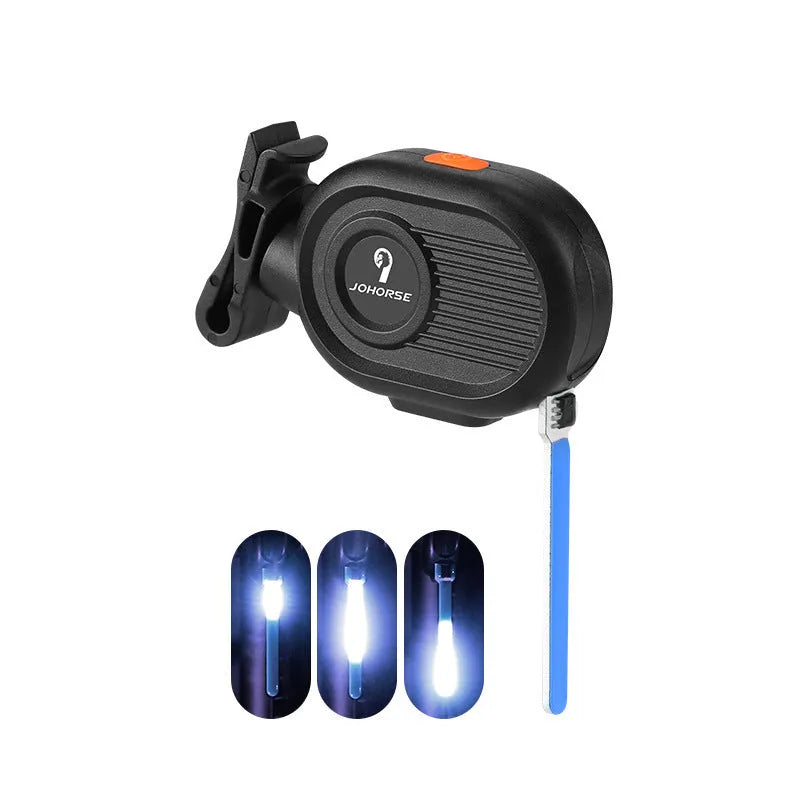 Bicycle running water taillight with COB LED showing waterfall effect in multiple colours