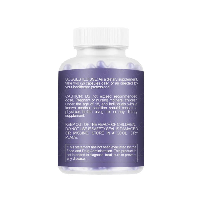 Bottle containing 60 vaginal capsules for adult women's intimate care supplement