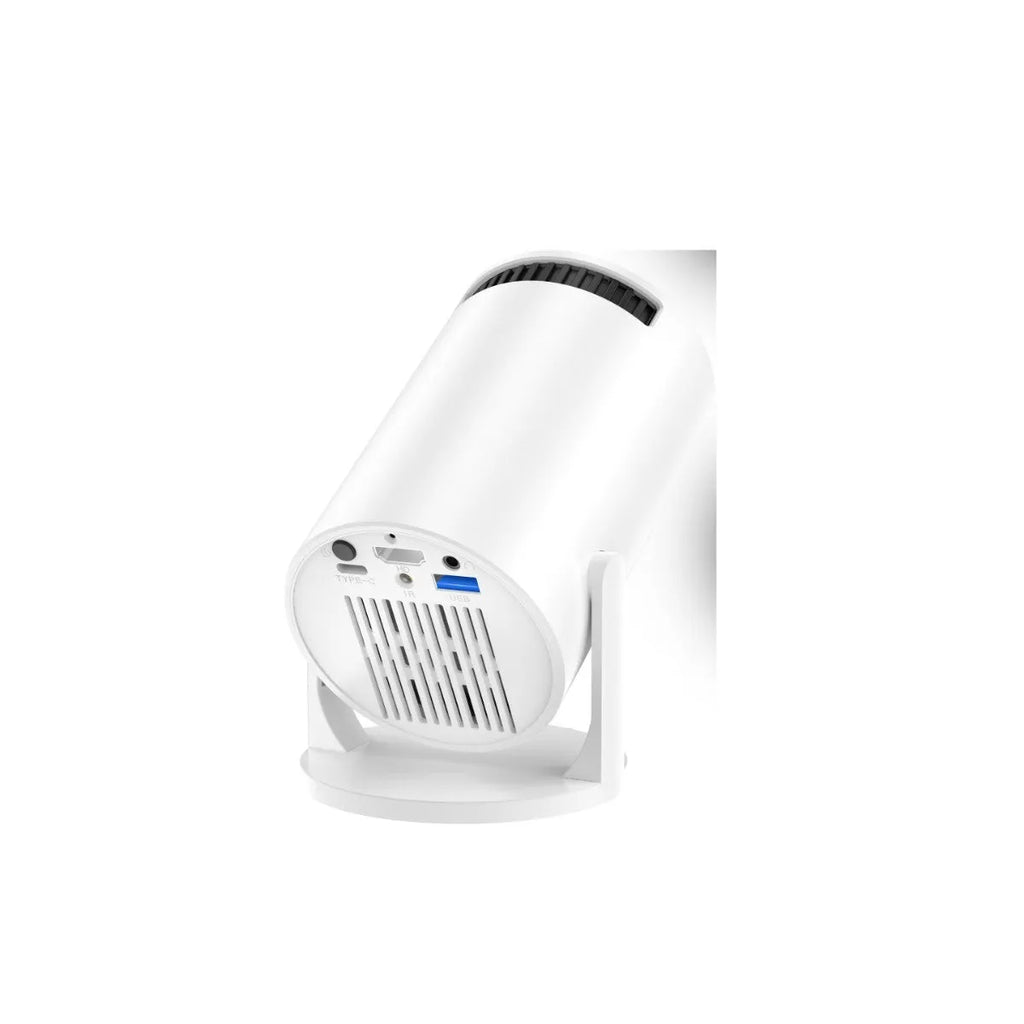 White wireless portable HD projector with same-screen projection capability