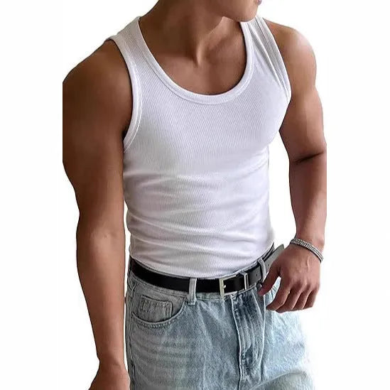 Men's tight fit polyester workout T-shirt with wool lining shown in black.