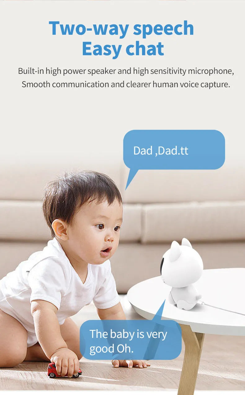 Cat Cute Pet V380 Surveillance Camera indoor WiFi 720p ABS plastic