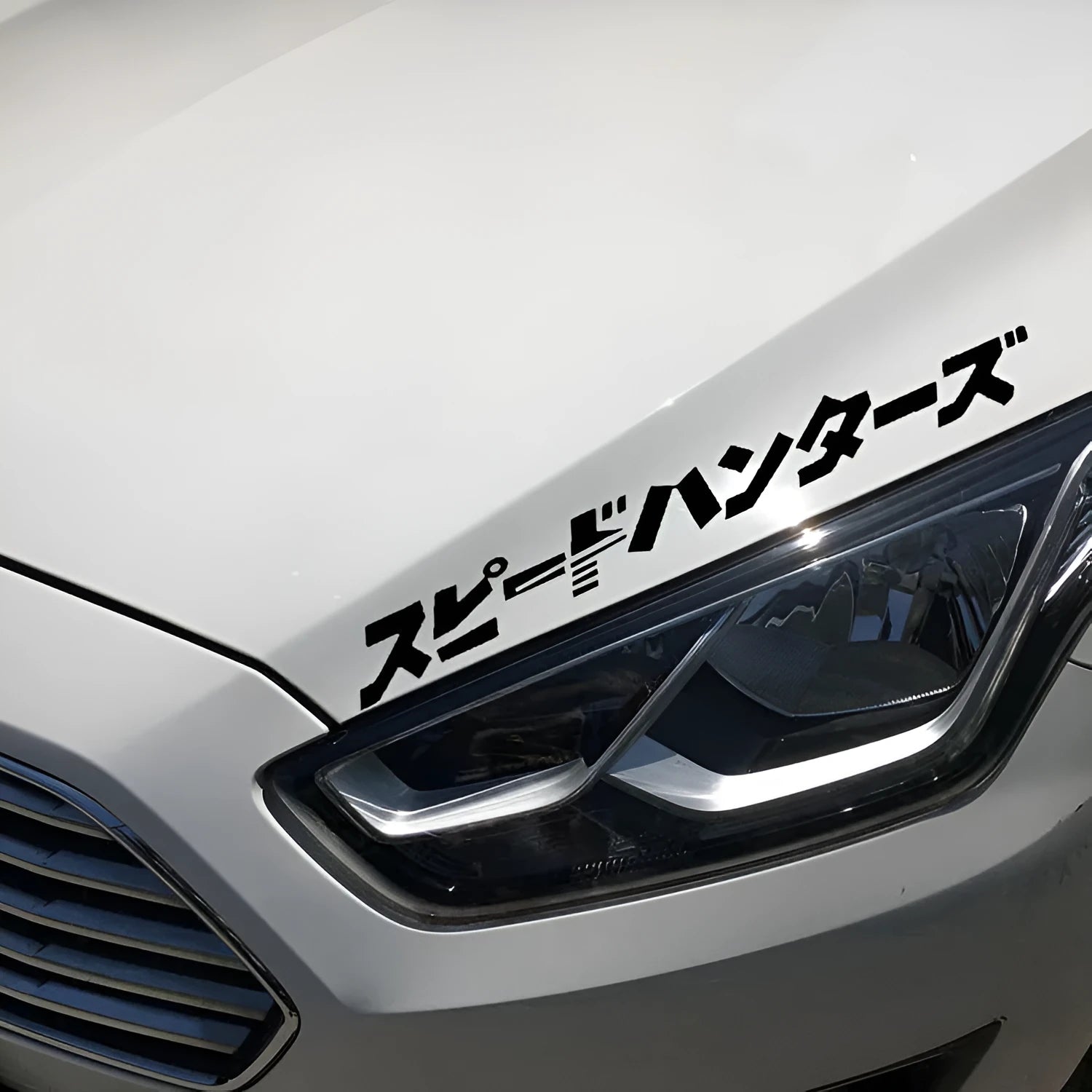 Japanese style reflective car sticker in 35x35cm square size on vehicle surface