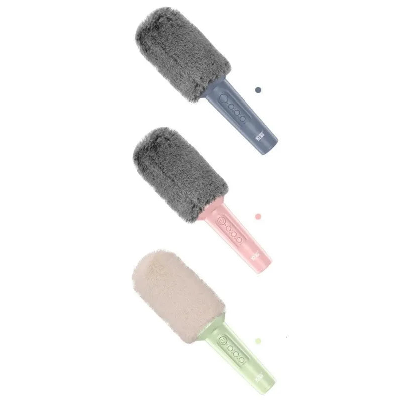 Wireless Bluetooth karaoke microphone in girly pink, sapphire blue and mint green colour options with USB connection