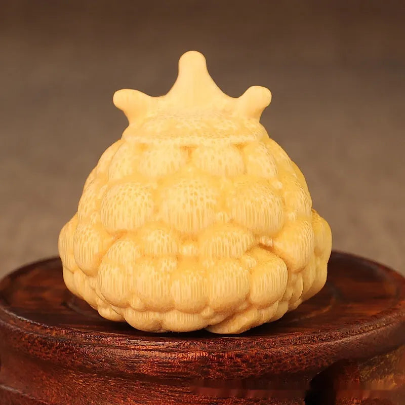 Solid bamboo carving ornament of Crown Princess Toad in 5.0 size with cute style design