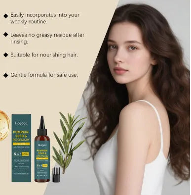 100ml rosemary hair essential oil bottle with pointed nozzle applicator and hair comb