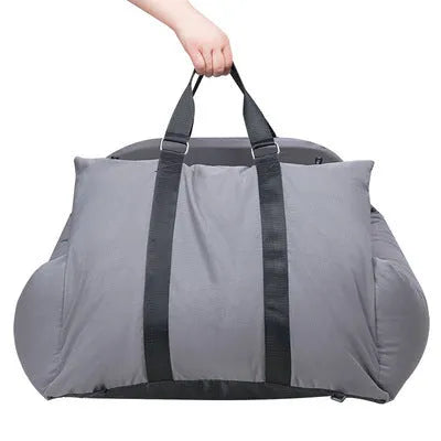 Pet car carrier in light grey with waterproof fabric and PP cotton cushion, 60x50x55cm