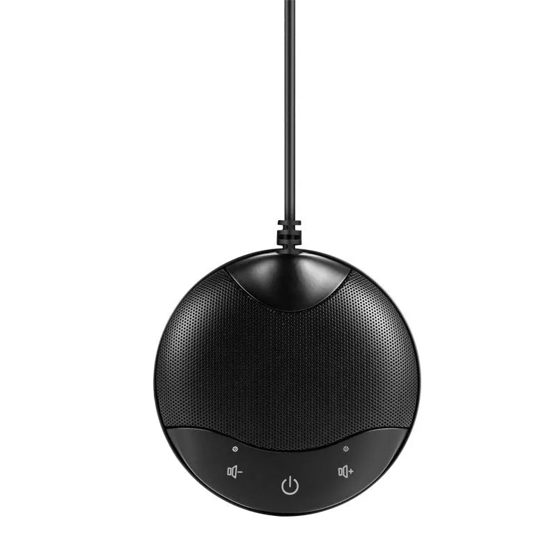 Black USB condenser microphone for conference and gaming with 9cm compact design