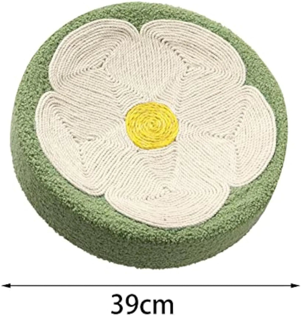 Green circular sisal cat scratcher bowl lounge bed with 39cm diameter