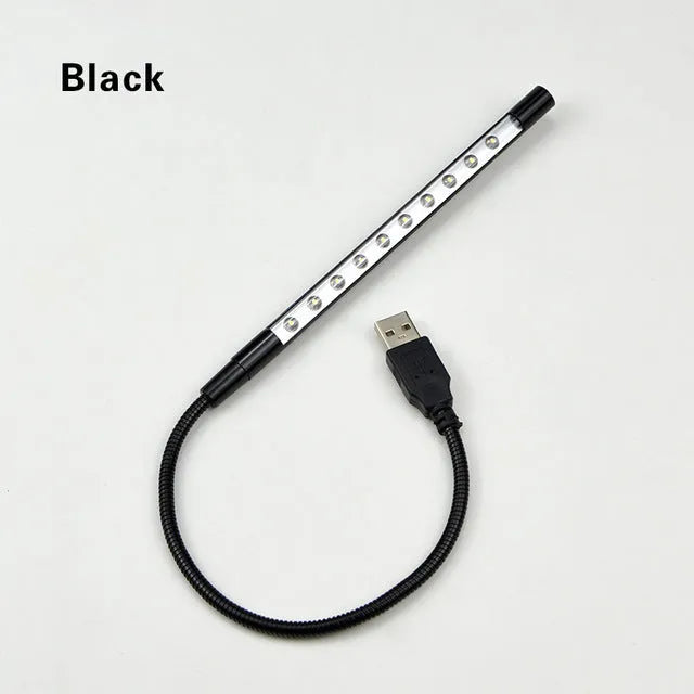USB-powered spiral LED night light with aluminium alloy shade for laptop keyboards