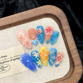Three-dimensional carved jellyfish plastic wearable armour costume in almond nail colour