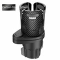 Second generation upgraded car cup holder modification kit with carbon fibre finish