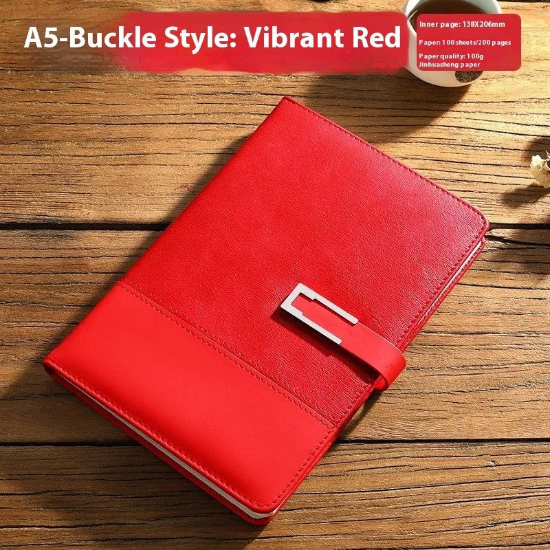 A5 soft leather business notebook in choice of colours with gift box packaging.