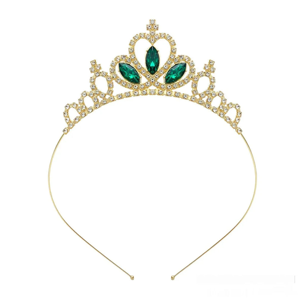 Alloy princess crown with electroplated diamond finish in gold and silver colour variations