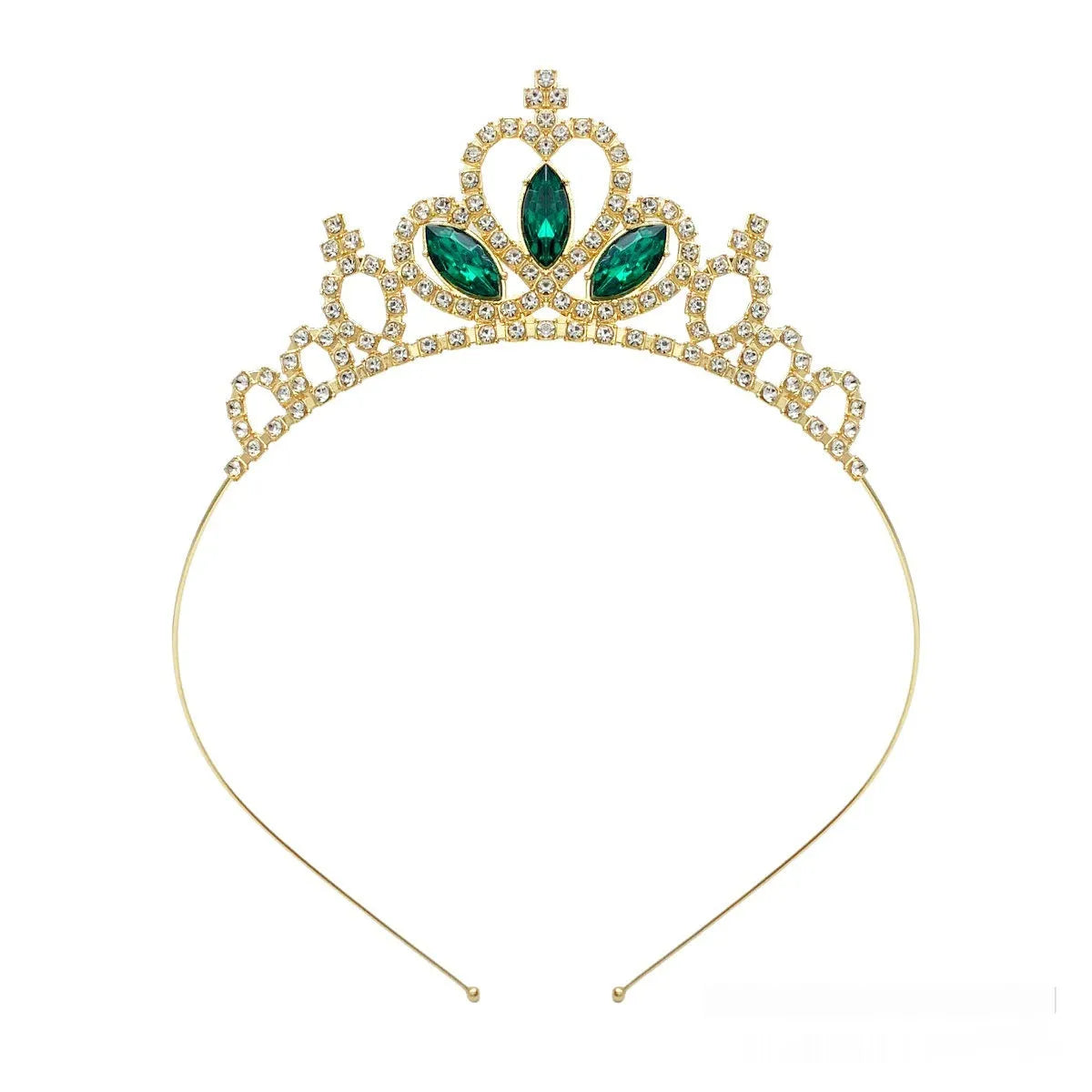 Alloy princess crown with electroplated diamond finish in gold and silver colour variations
