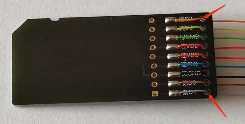 EMMC read and write tool for car audio host maintenance on luxury vehicles.