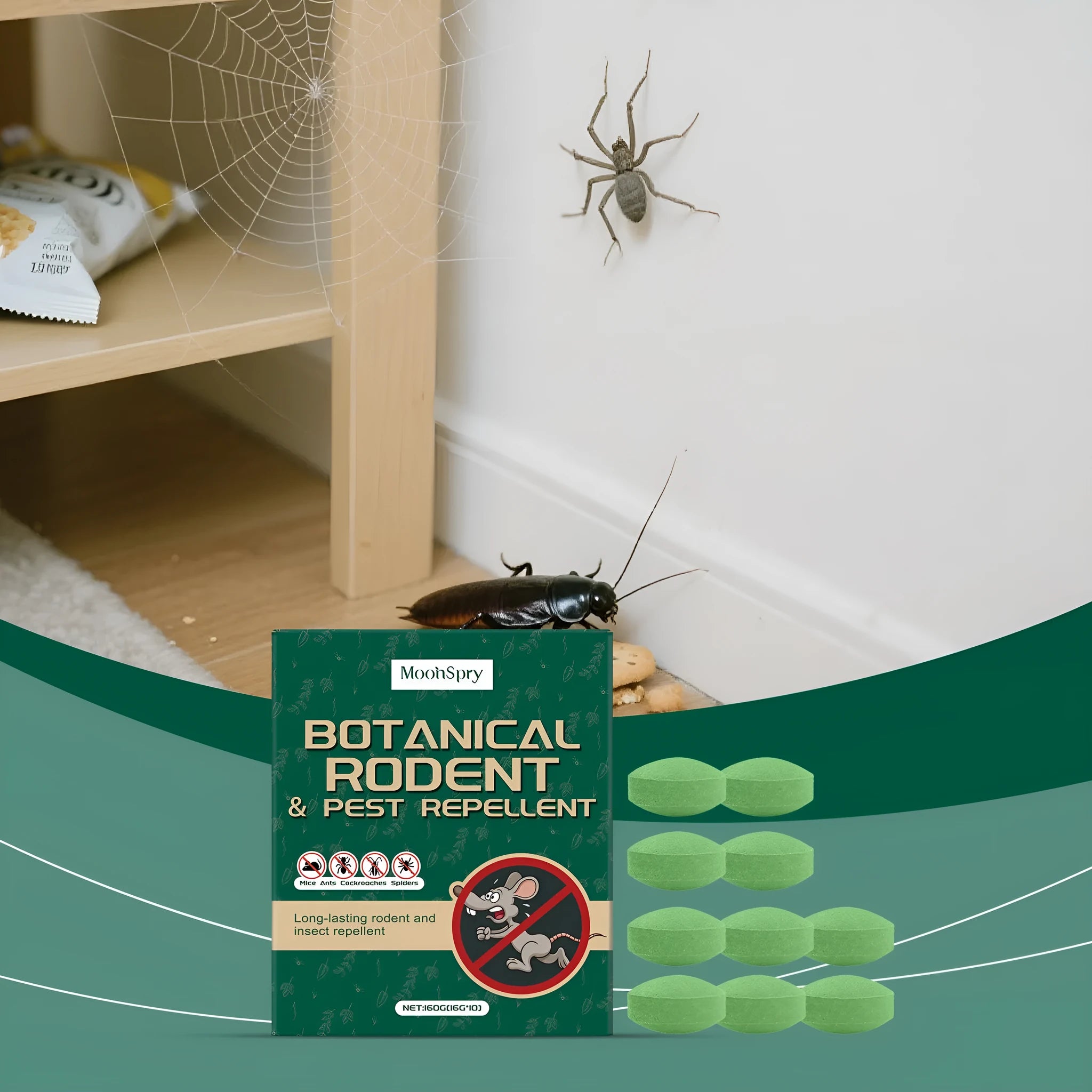 Warehouse anti-mouse repellent tablets in mesh storage bags for rodent protection