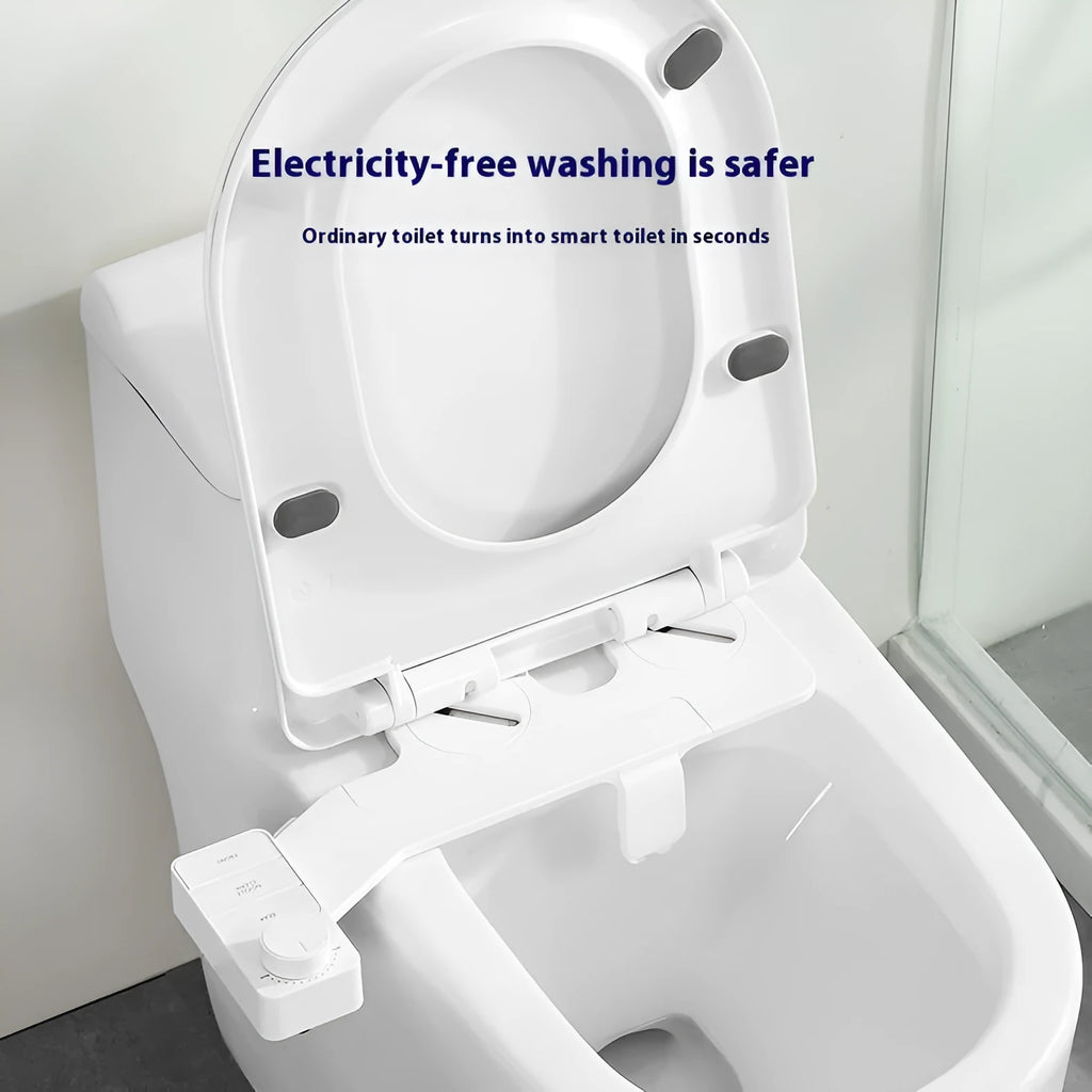Pure white non-electric bidet wash tool with button control and removable cleaning nozzle