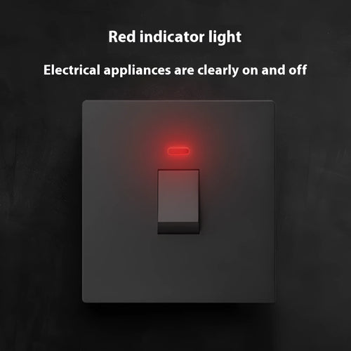High current double break switch with illuminated panel for water heaters, in gold, grey, or white