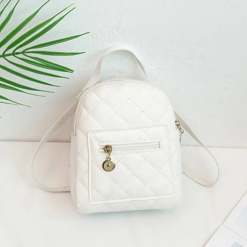 Korean style embroidered hard shell backpack for girls in black, pink, or white.