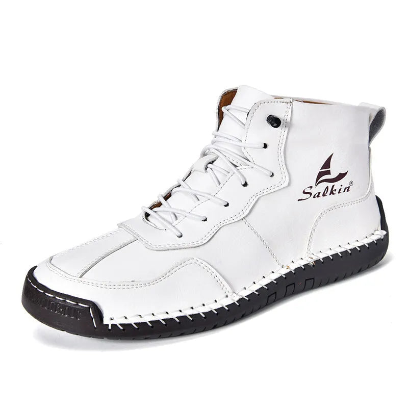 Retro casual high-top boots with elastic band and rubber sole in multiple colour options