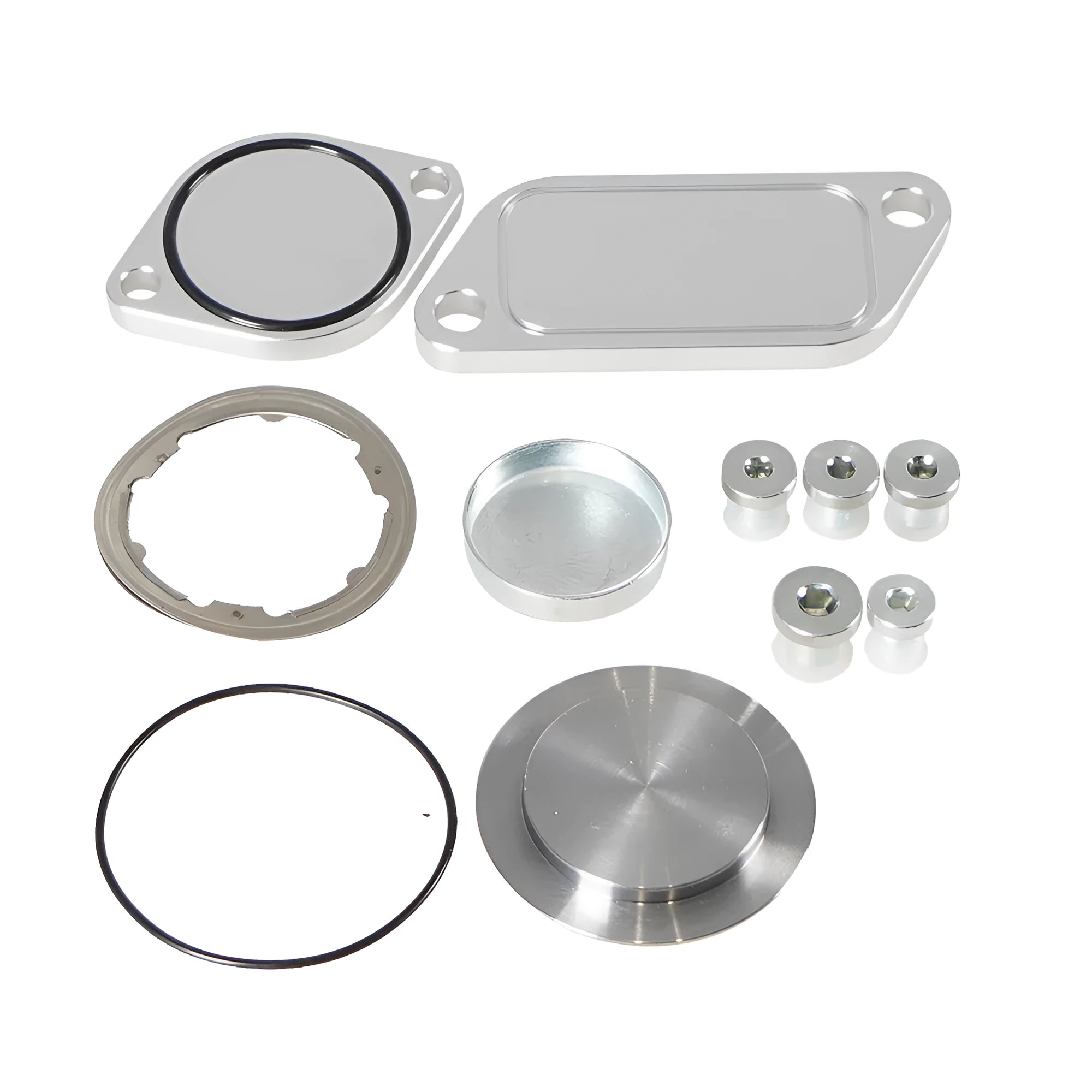 Silver aluminium alloy cooler exhaust gas recirculation plug valve cover for cars