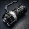 Aluminium alloy diving tube flashlight with over 350 lumens output, 18cm long.