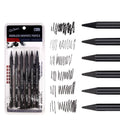 Wood-free graphite sketching pencils set with six grades HB 2B 4B 6B 8B EE for art drawing